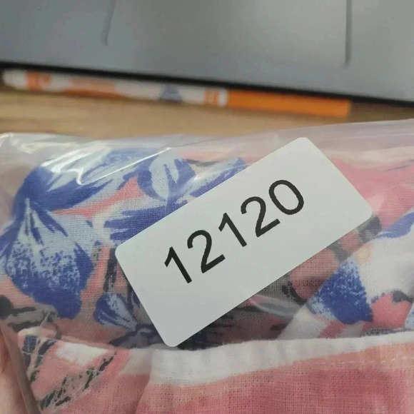 Club Room Mens Hawaiian Shirt XXL Pink & Blue Floral Cotton/Linen  5CT - Picture 7 of 7